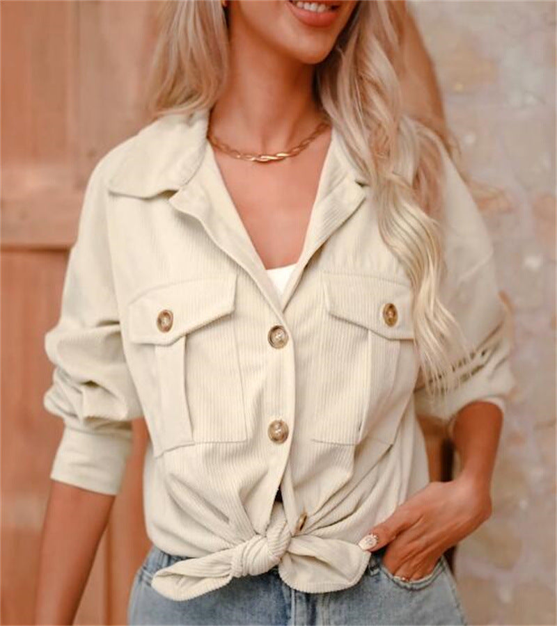Damen Utility-Jacke mit detailreicher Knopf- und Taschenverarbeitung Heidi-Mode