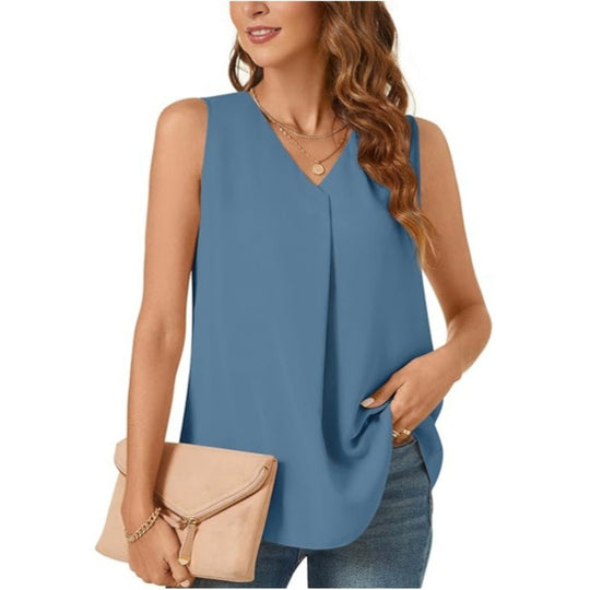 Damen Faltende Chiffon Bluse Heidi-Mode