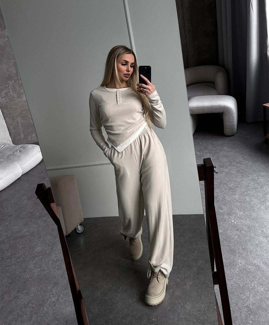 Damen Loungewear-Set mit elegantem Schnitt und bequemer Passform Heidi-Mode