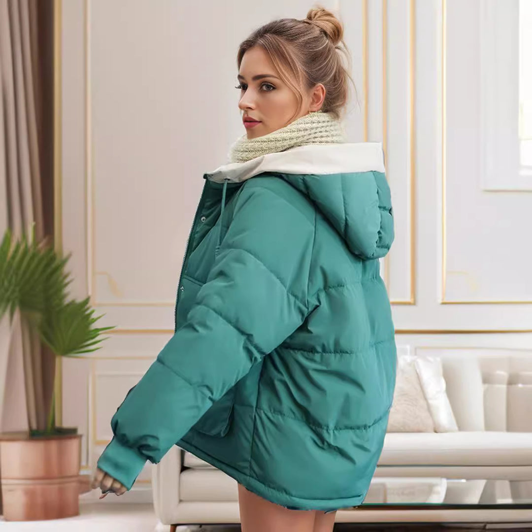 Damen modische Steppjacke mit abnehmbarer Kapuze und komfortabler Passform Heidi-Mode