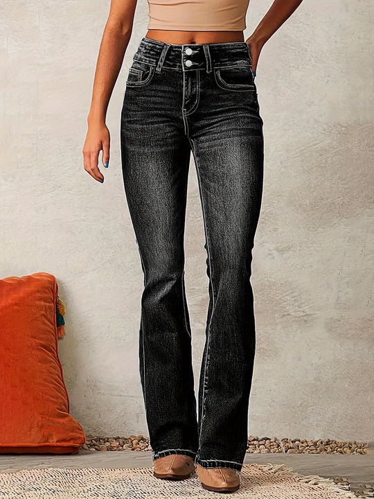 Damen Hochtaillierte Bootcut Jeans Heidi-Mode