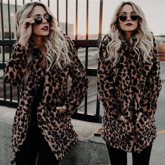 Damen Kuschelige Leopardenfelljacke Heidi-Mode
