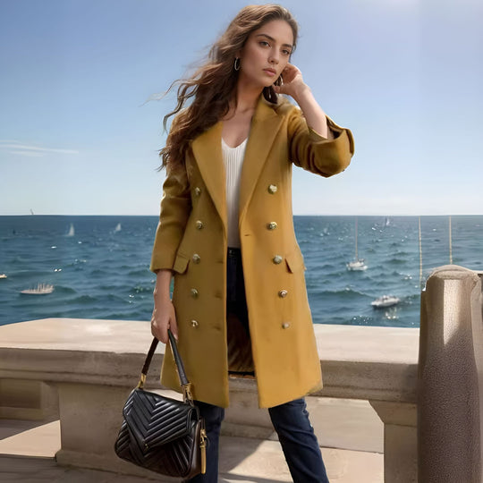 Damen modischer Doppelt- oder Einreiher-Wollmantel Heidi-Mode