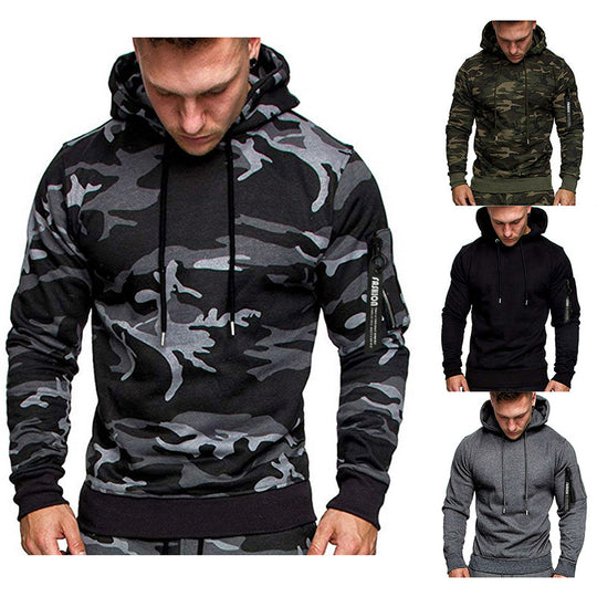 Herren sportlicher Hoodie mit seitlichem Reißverschluss Heidi-Mode