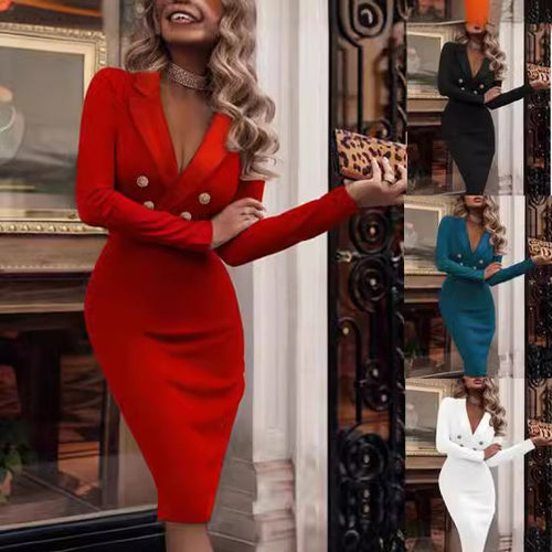Damen Schickes Blazer-Kleid mit doppelter Knopfleiste und eleganter Tailierung Heidi-Mode