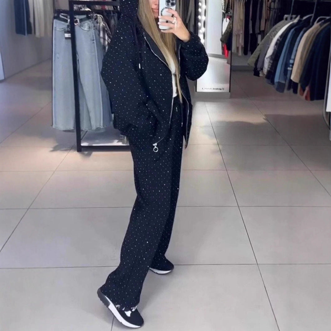 Damen Sportliches Sweat-Outfit mit Kapuze und weiter Passform Heidi-Mode