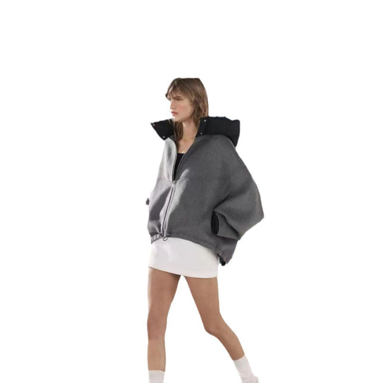 Damen modische Übergangsjacke mit kuscheliger Innenseite und verstellbarem Saum Heidi-Mode