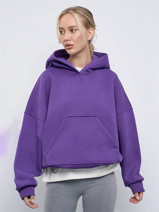 Damen Oversized Kapuzenpullover mit lässigem Schnitt und praktischer Kängurutasche Heidi-Mode