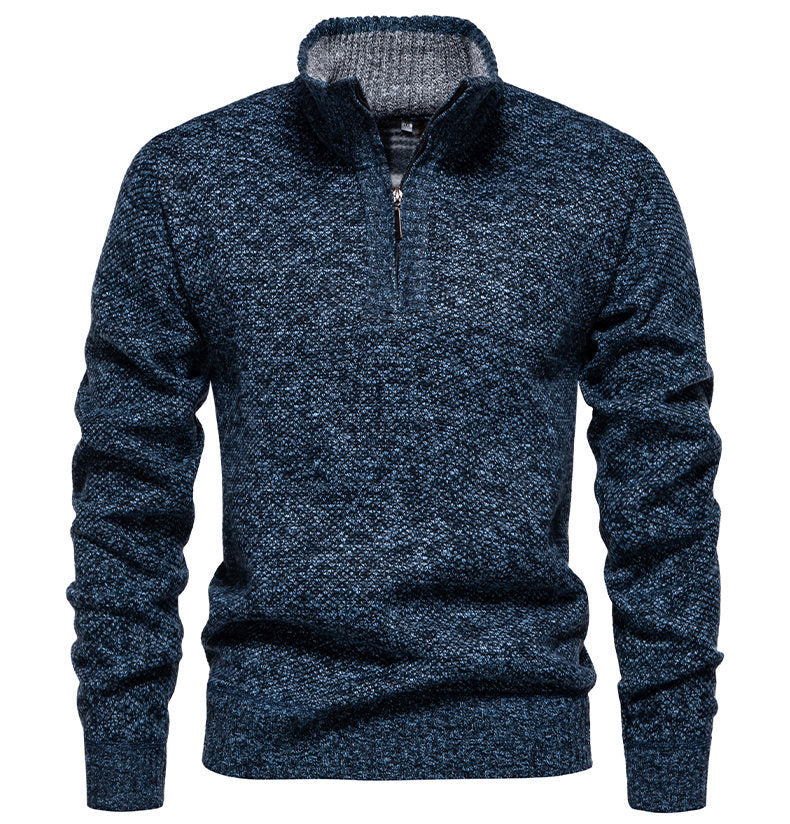 Herren Zip-Pullover mit strukturiertem Design Heidi-Mode