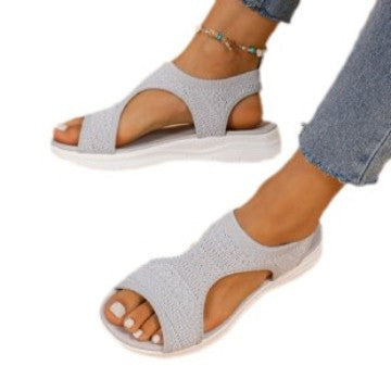 Damen ergonomische Freizeit-Sandalen mit elastischem Obermaterial und gepolstertem Fußbett Heidi-Mode