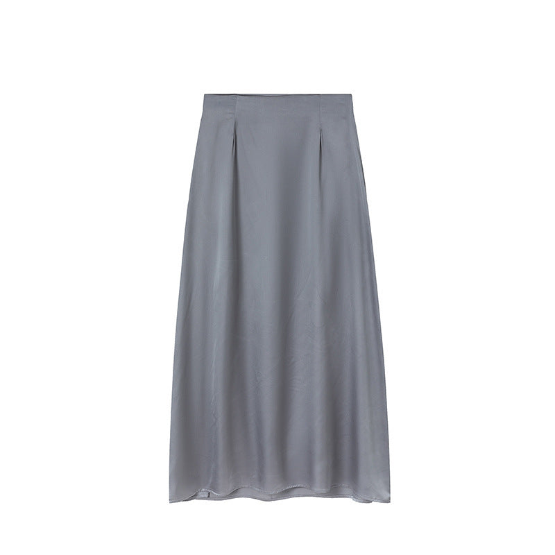 Damen Bodenlanger Satin Maxi-Rock Heidi-Mode