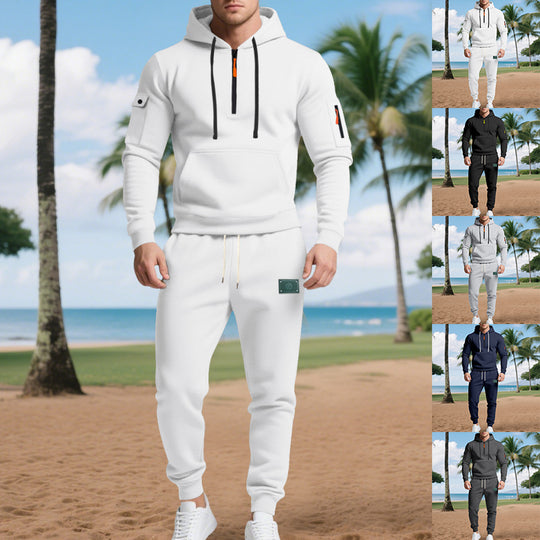 Herren Sportliches Hoodie- und Jogginganzug-Set mit atmungsaktiven Eigenschaften und praktischen Taschen Heidi-Mode
