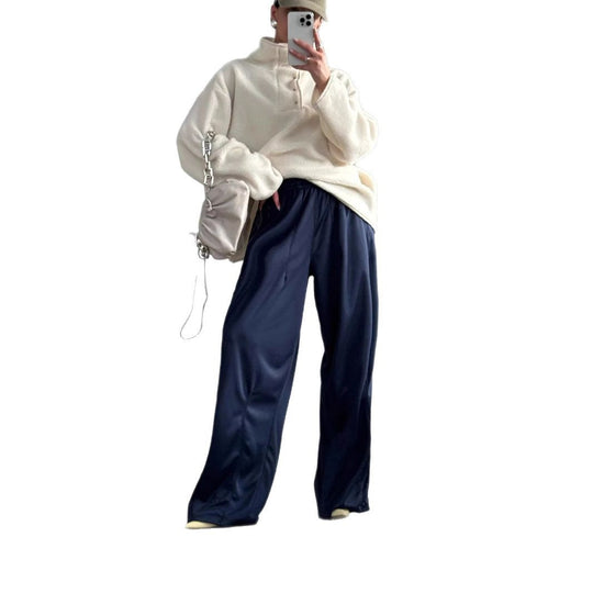 Damen weite Sporthose mit diagonalen Streifen Heidi-Mode