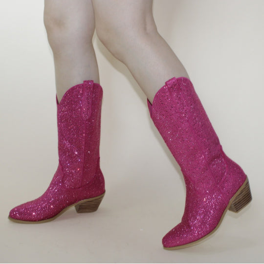 Femme Glitzernde Western-Stiefeletten Heidi-Mode