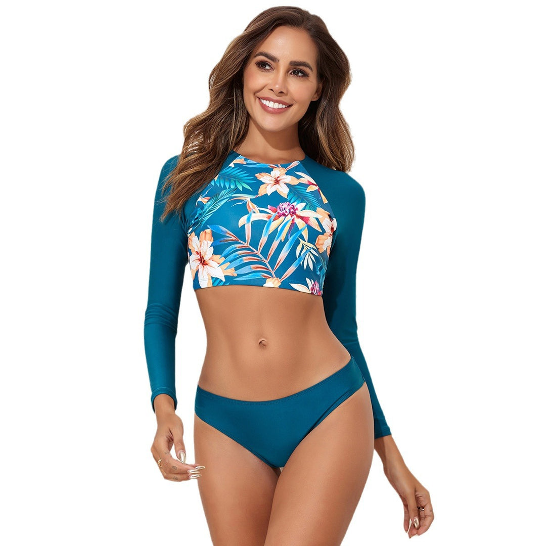 Damen Langarm Badeshirt und Bikini Set Heidi-Mode