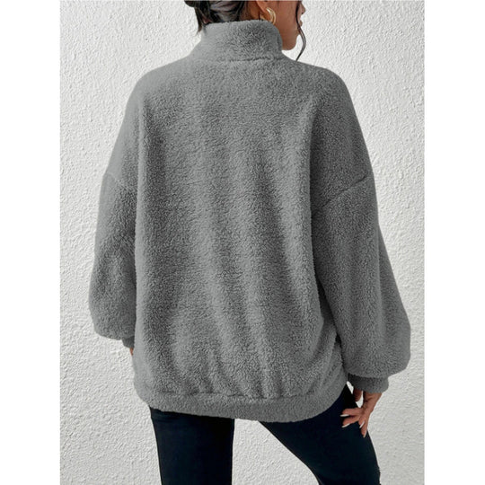 Damen Fleece-Pullover mit hohem Kragen Heidi-Mode