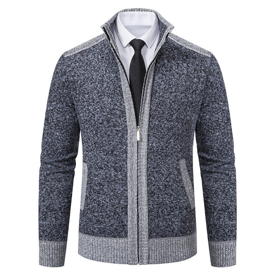 Herren Strickjacke mit hohem Kragen Heidi-Mode