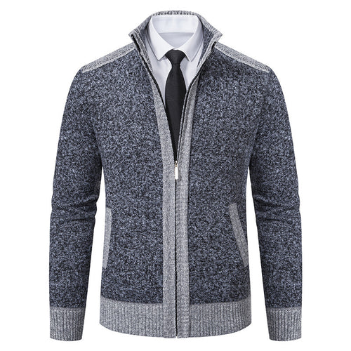 Herren Strickjacke mit hohem Kragen Heidi-Mode