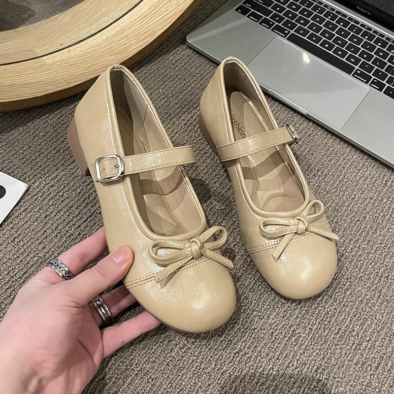 Damen elegante Mary Jane Schuhe mit dekorativem Schleifen-Detail und verstellbarem Riemen Heidi-Mode