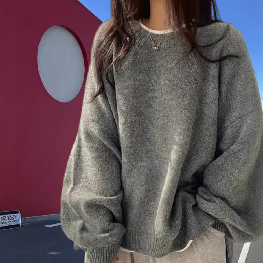 Damen Oversized Strickpullover mit eleganten Puffärmeln und modernem Design Heidi-Mode