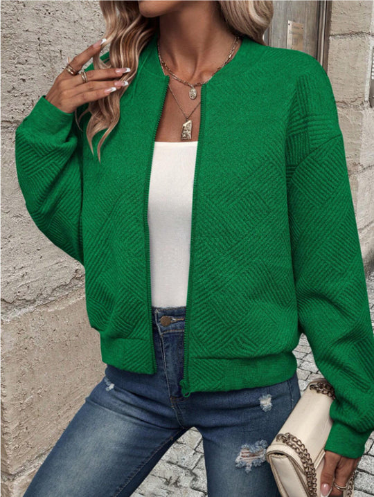 Damen leichte Bomberjacke mit strukturiertem Design Heidi-Mode