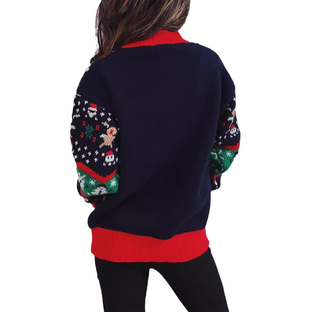Damen Weihnachts-Pullover mit festlichem Design und strukturiertem Strick Heidi-Mode