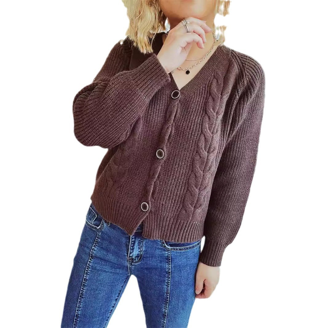 Damen Strickjacke mit Zopfdesign und bequemen Knopfdetails Heidi-Mode