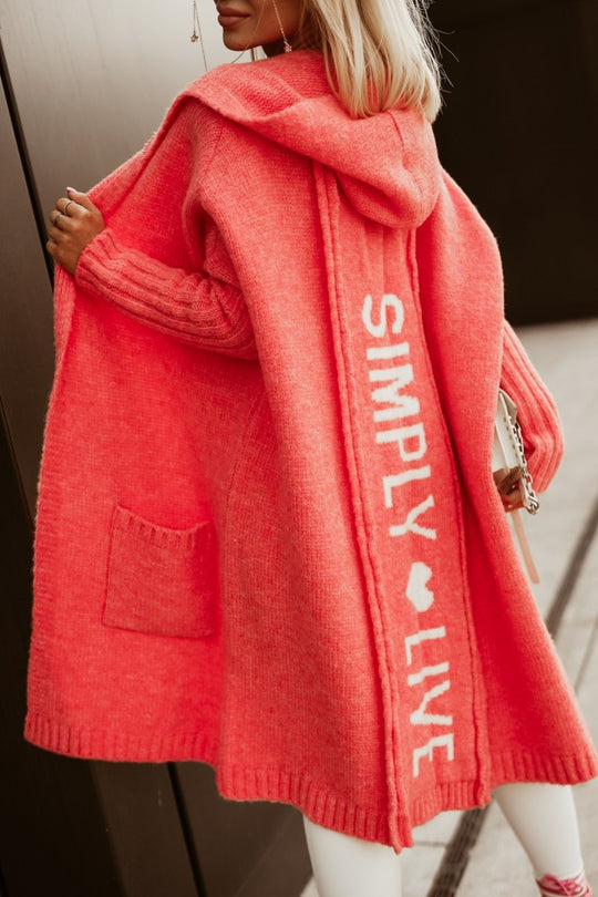 Damen Langarm-Strickmantel mit praktischen Taschen und offener Front Heidi-Mode