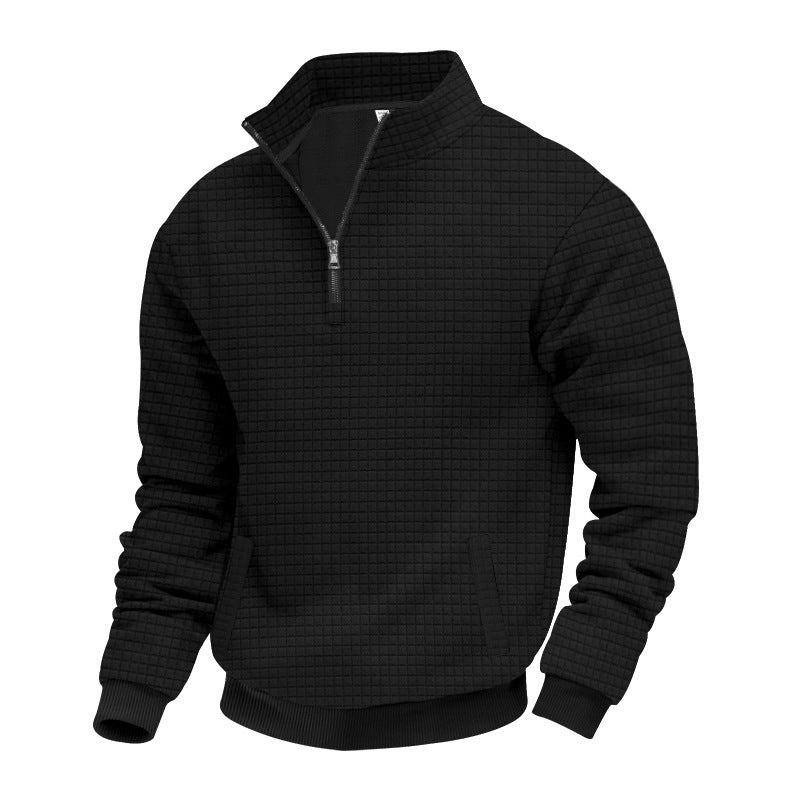 Herren sportlicher Pullover mit halbhoch geschlossenem Kragen Heidi-Mode