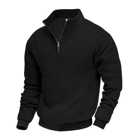 Herren sportlicher Pullover mit halbhoch geschlossenem Kragen Heidi-Mode