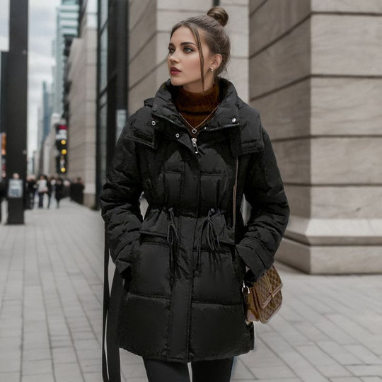 Damen warme Winterjacke mit praktischer Kapuze Heidi-Mode