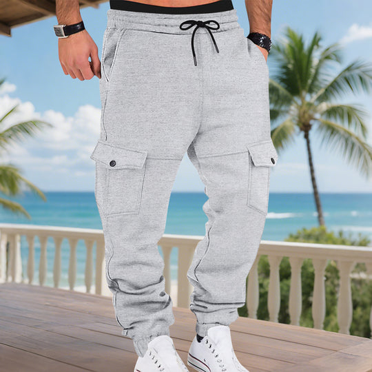 Herren Cargo-Sweatpants mit praktischen Seitentaschen und elastischem Bund Heidi-Mode