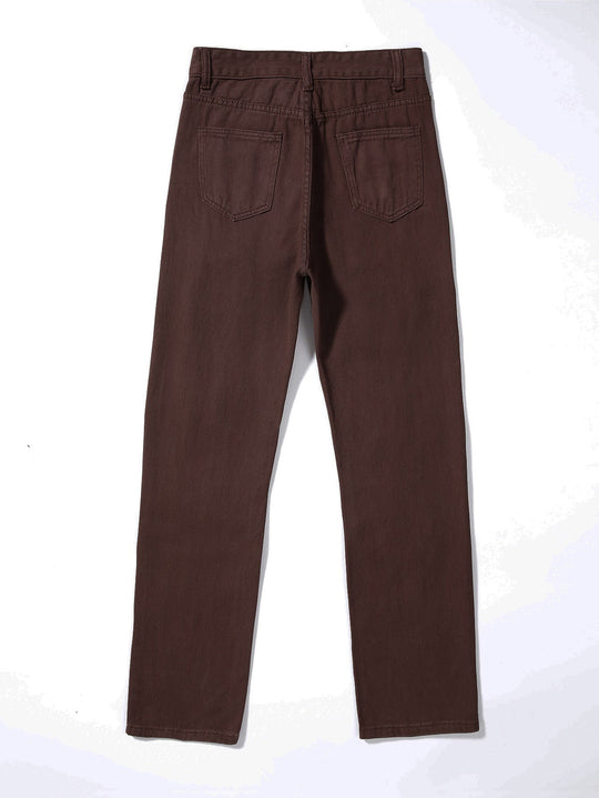 Heidi-Mode | Frauen Hoch Taillierte Lockere Jeans mit Rissen und Löchern
