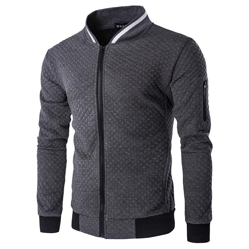 Herren modische Steppjacke mit durchgehendem Reißverschluss und Strukturdesign Heidi-Mode