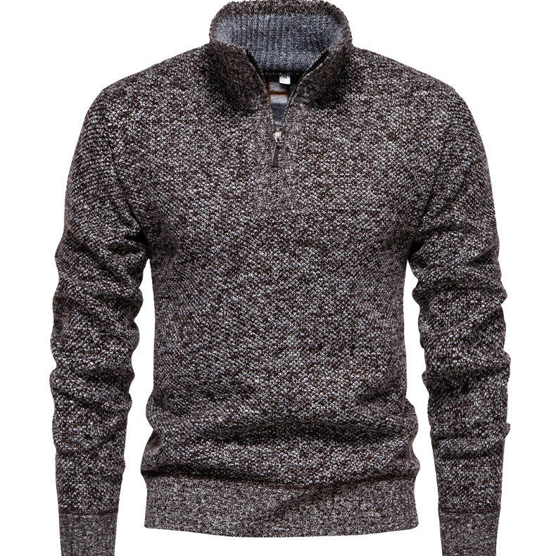 Herren Zip-Pullover mit strukturiertem Design Heidi-Mode