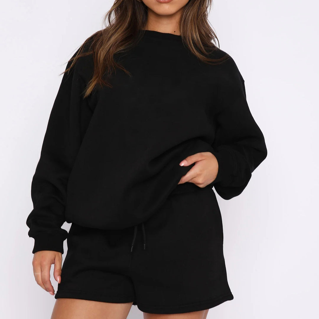 Damen Lässiges Sweater-Shorts-Set mit hohem Tragekomfort Heidi-Mode