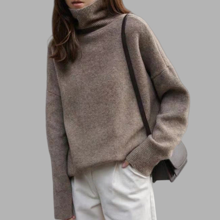 Damen Oversized Rollkragenpullover aus weichem Strick Heidi-Mode