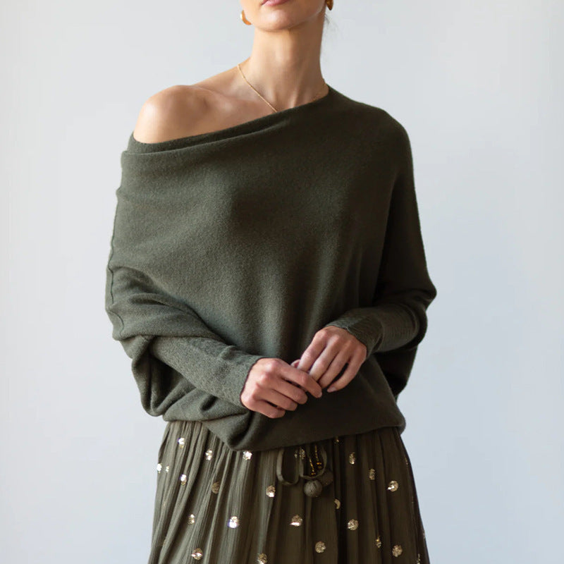 Damen Oversized Pullover mit weitem Schnitt und eleganten Details Heidi-Mode