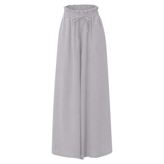 Damen luftige Palazzo-Hose mit elastischem Bund und Seitentaschen Heidi-Mode
