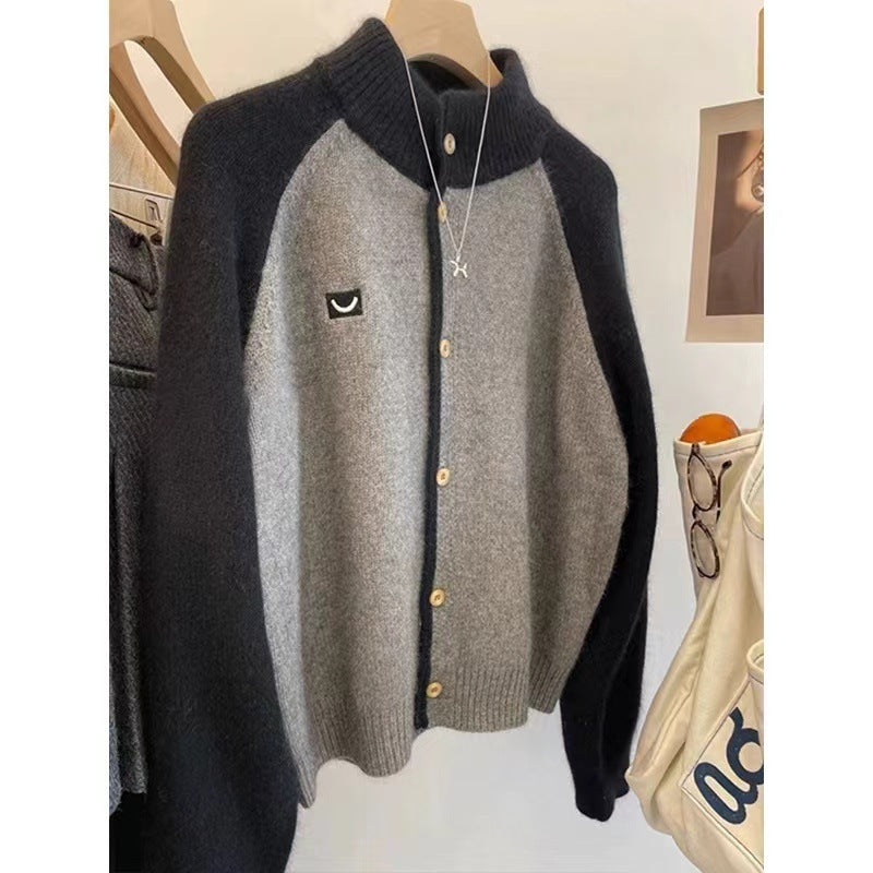 Damen Strickcardigan mit elegantem Kragen und Knopfdetails Heidi-Mode