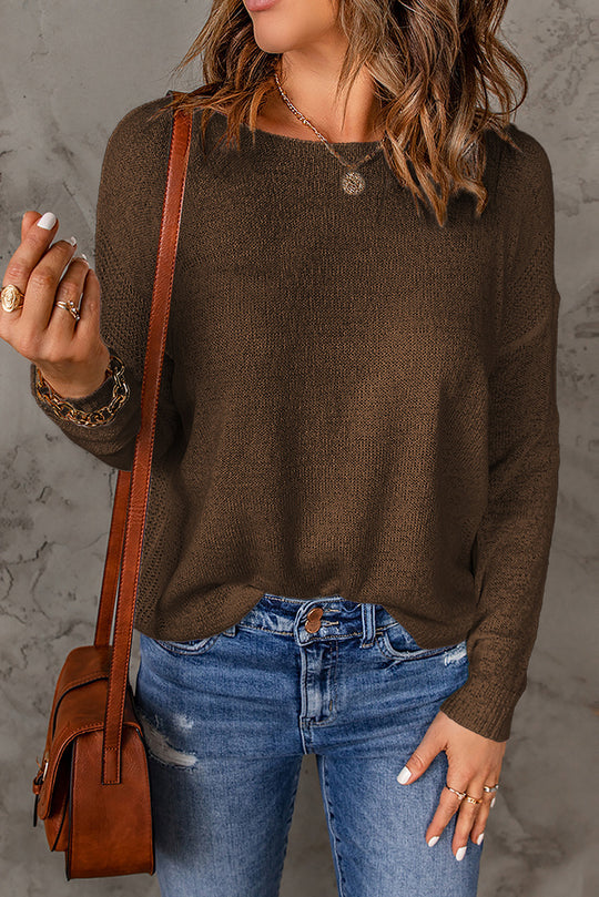 Damen lässiger Strickpullover mit weitem Schnitt und eleganten Details Heidi-Mode