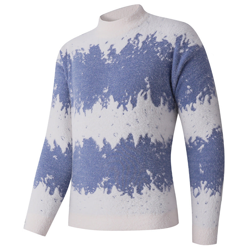 Herren trendiger Pullover mit strukturiertem Farbverlauf Heidi-Mode