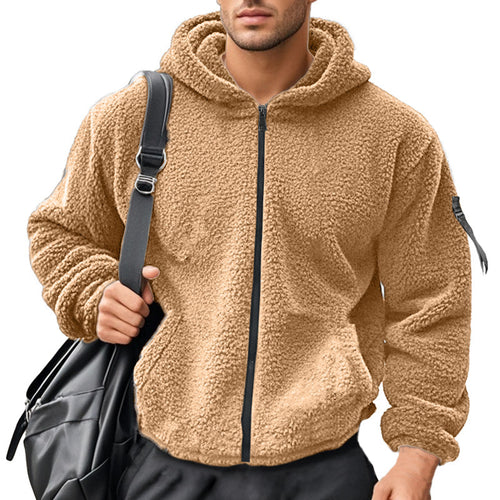 Herren Fleece-Hoodie mit kängurutasche und robustem Reißverschluss Heidi-Mode