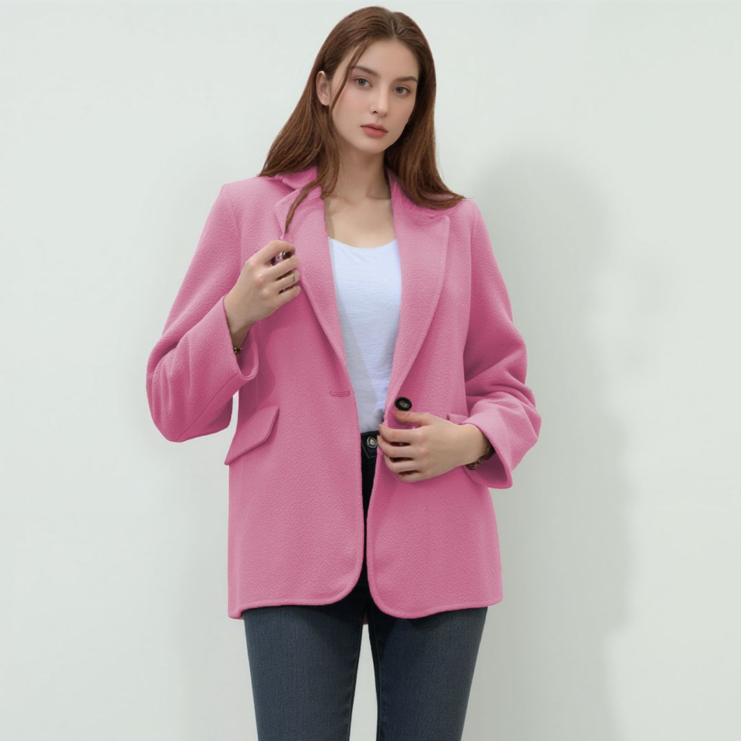 Damen elegante Blazerjacke mit strukturierter Oberfläche und schickem Schnitt Heidi-Mode
