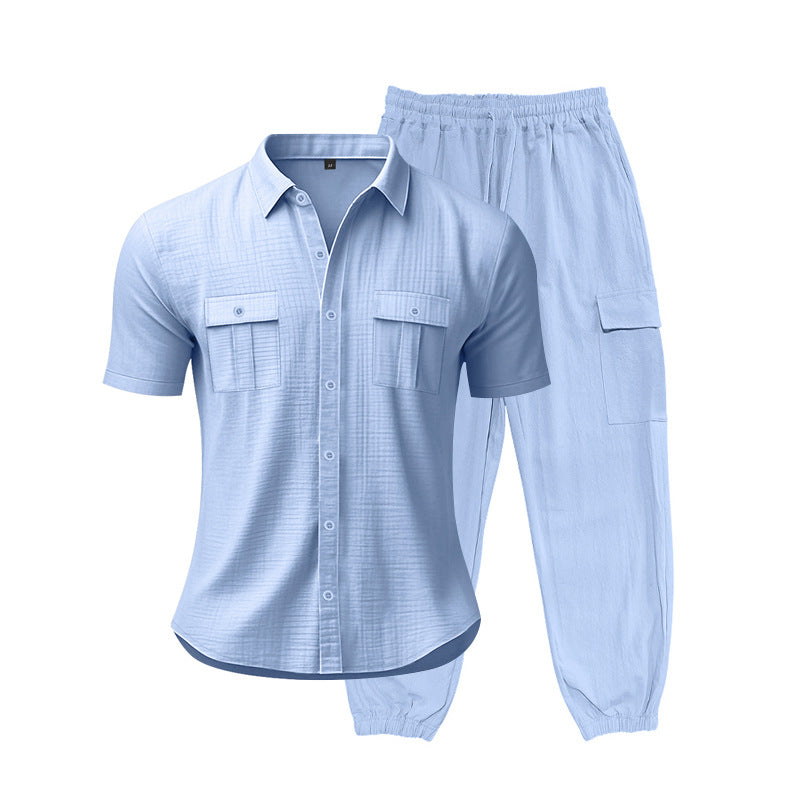 Herren Freizeit-Set mit praktischen Taschen und atmungsaktiver Struktur Heidi-Mode