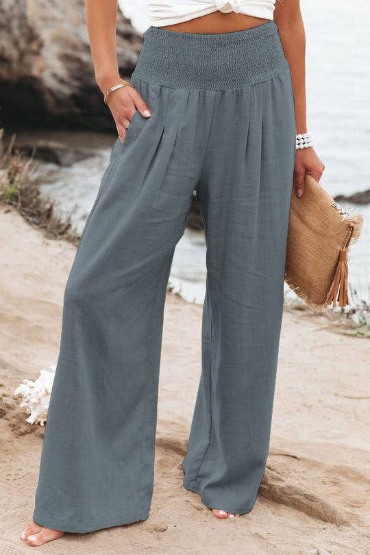 Damen Weite Sommerhose mit elastischem Bund und lockerer Passform Heidi-Mode