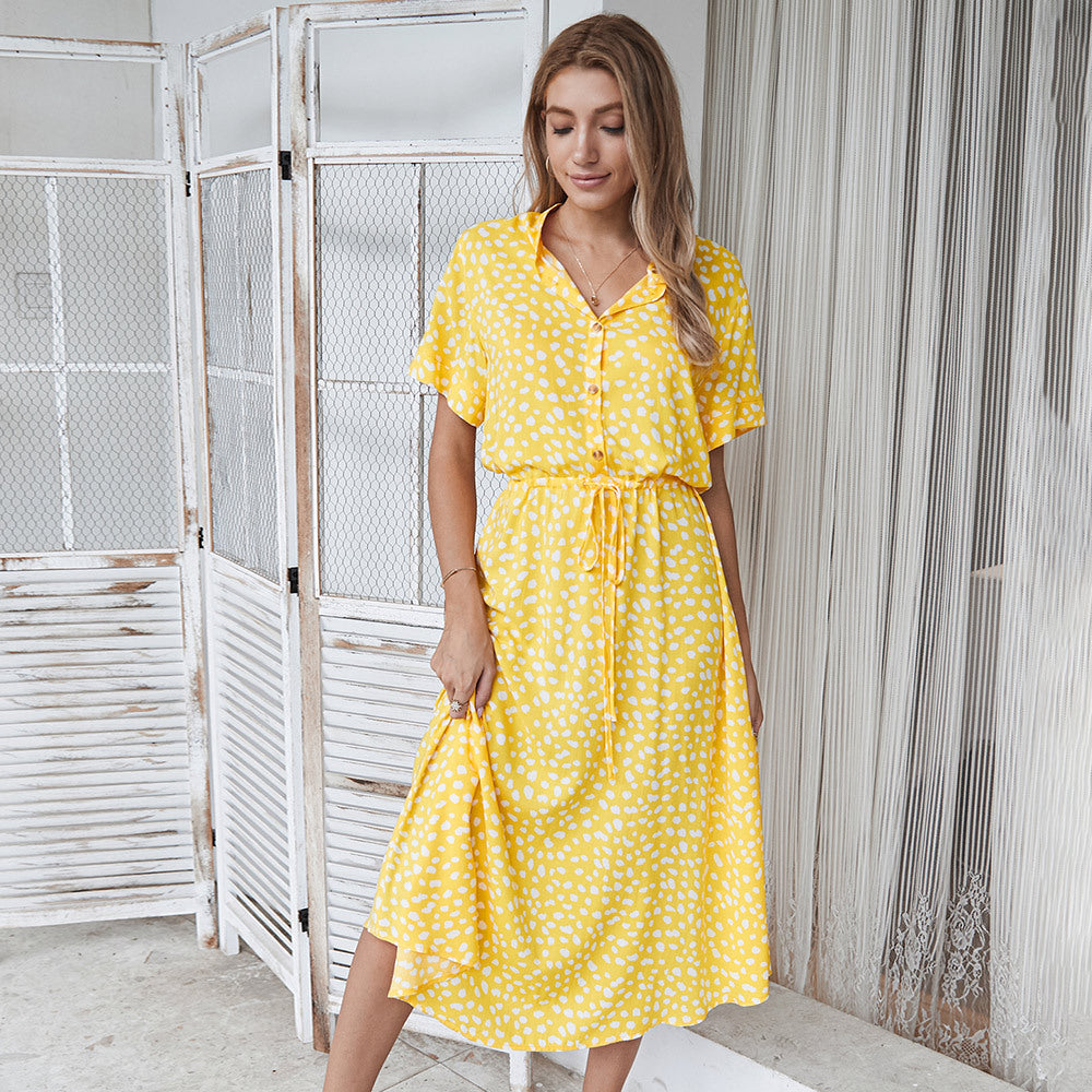 Heidi | Sommerkleid mit kurzen Ärmeln und Polka Dots