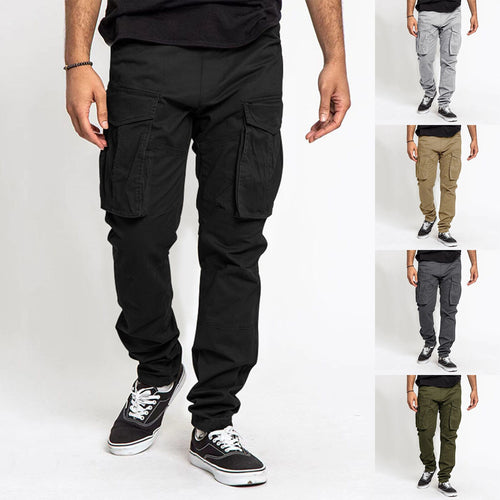 Herren modische Cargo-Hose mit multifunktionalen Taschen und elastischem Bund Heidi-Mode