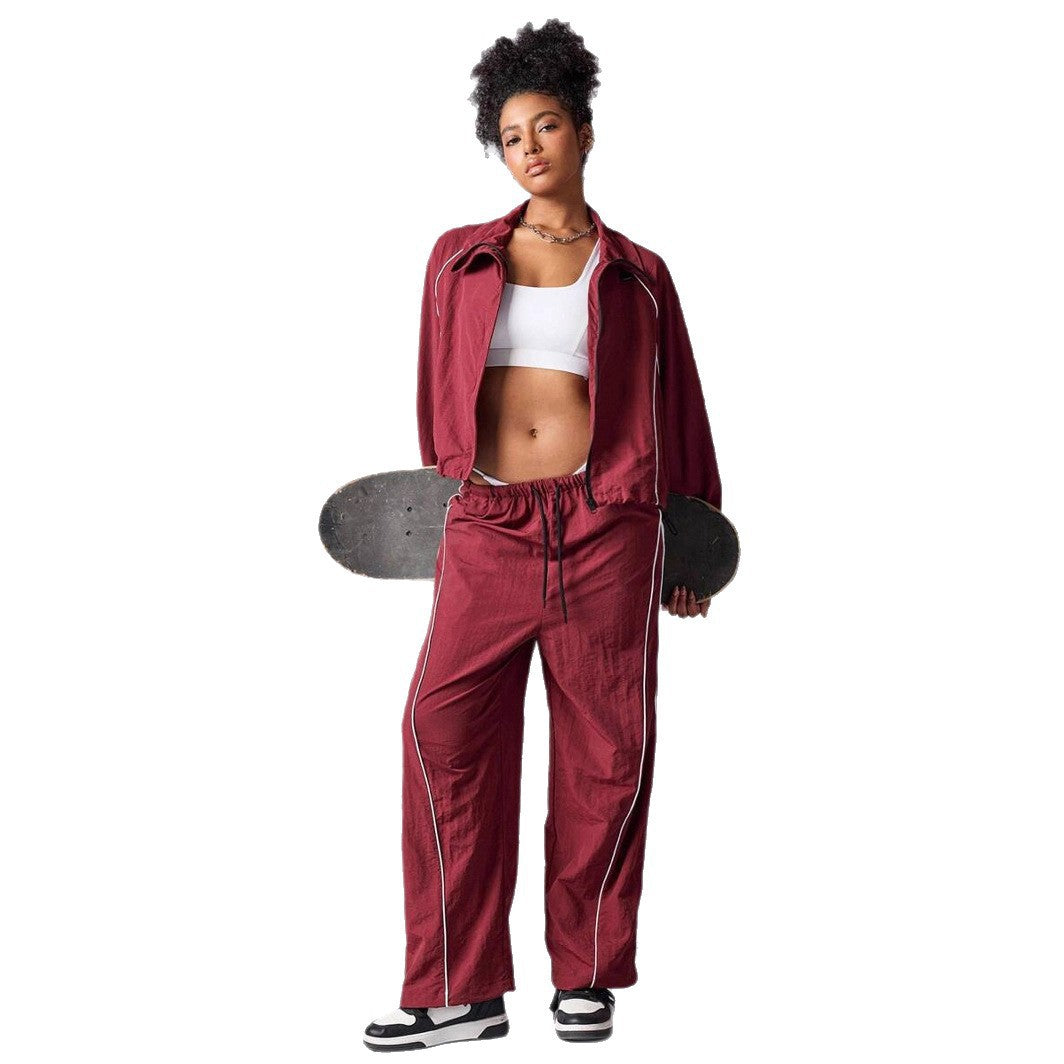 Damen Sportliche Jacke mit hohem Kragen und elastischen Details Heidi-Mode