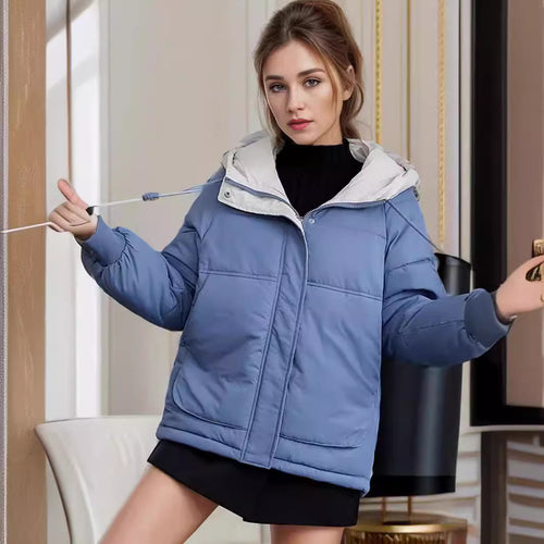 Damen modische Steppjacke mit abnehmbarer Kapuze und komfortabler Passform Heidi-Mode